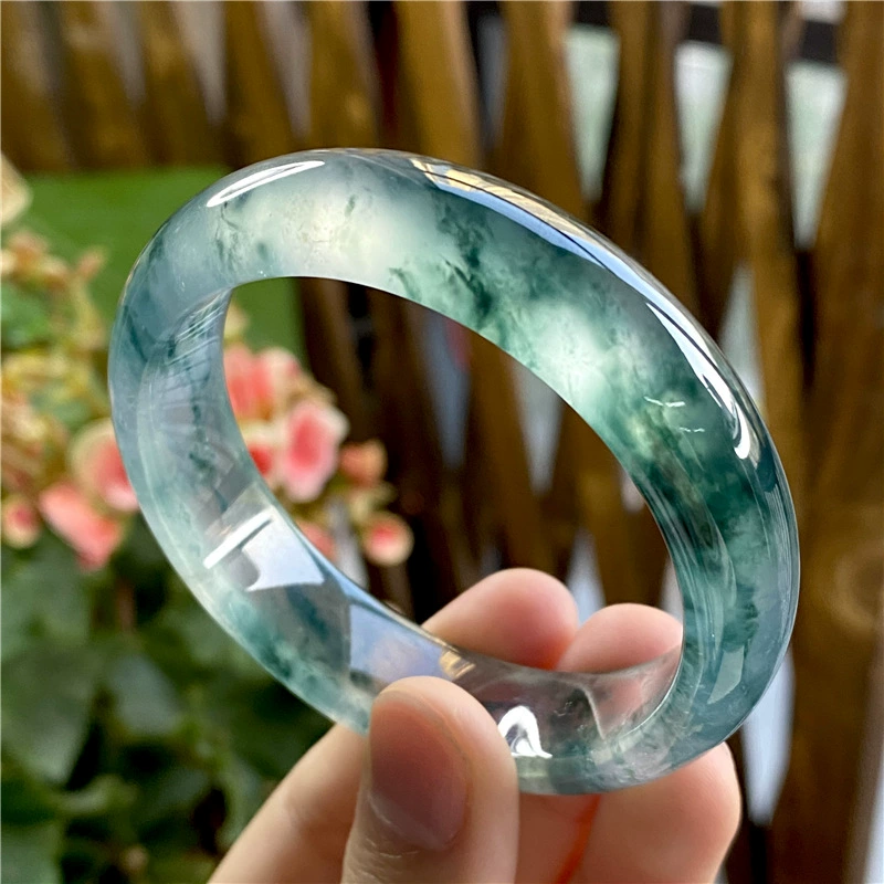 Green Jade Bangle Bracelet – Assorted Patterns, Sizes 53–62